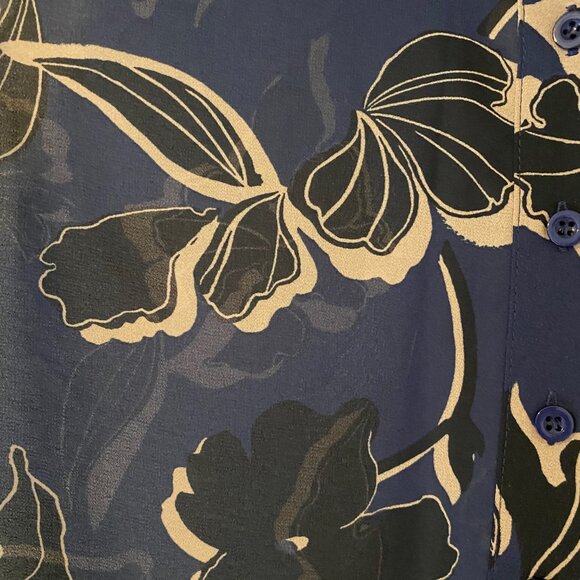 Evereve Gianna Floral Blouse in Navy/Black Size Medium M - Picture 5 of 8